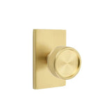 Emtek - Dummy, Modern Rectangular Rosette US4, Conical Stem US4, Knurled Knob US4 - Satin Brass