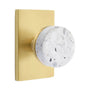 Emtek - Select Dummy, Modern Rectangular Rosette US4, Conical Stem US4, Light Terrazzo Knob - Satin Brass