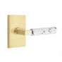 Emtek - Select Dummy, Modern Rectangular Rosette US4, L-Square Stem US4, Light Terrazzo Handle - Satin Brass