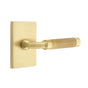 Emtek - Concealed Fastener Privacy, Modern Rectangular Rosette US4, R-Bar Stem US4, Knurled Handle US4 - Satin Brass