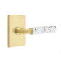 Emtek - Select Dummy, Modern Rectangular Rosette US4, R-Bar Stem US4, Light Terrazzo Handle - Satin Brass
