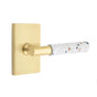 Emtek - Select Dummy, Modern Rectangular Rosette US4, T-Bar Stem US4, Light Terrazzo Handle - Satin Brass