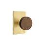 Emtek - Select Privacy, Modern Rectangular Rosette US4, Conical Stem US4, Dark Walnut Knob - Satin Brass