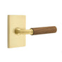 Emtek - Select Dummy, Modern Rectangular Rosette US4, R-Bar Stem US4, Dark Walnut Handle - Satin Brass