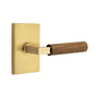Emtek - Select Privacy, Modern Rectangular Rosette US7, L-Square Stem US7, Dark Walnut Handle, RH - French Antique