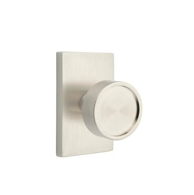 Emtek - Passage, Modern Rectangular Rosette, Verve Knob, US15 - Satin Nickel