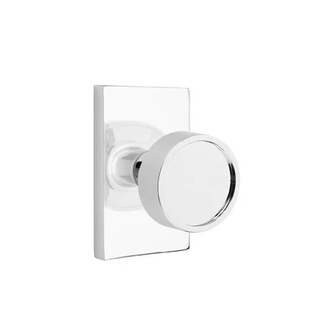 Emtek - Dummy, Modern Rectangular Rosette, Verve Knob, US26 - Polished Chrome