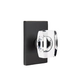 Emtek - Dummy, Modern Rectangular Rosette, Windsor Crystal Knob, US19 - Flat Black