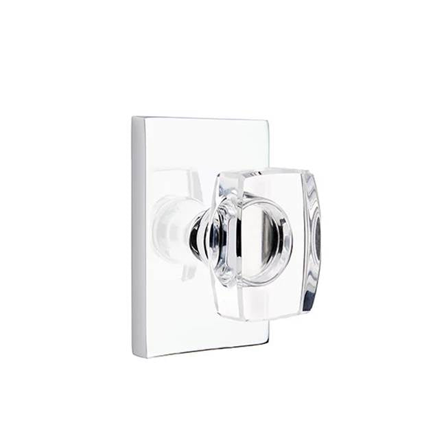Emtek - Dummy, Modern Rectangular Rosette, Windsor Crystal Knob, US26 - Polished Chrome