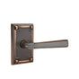 Emtek - Privacy, Arts and Crafts Rectangular Rosette, Arts and Crafts Lever, LH, US10B - Oil Rubbed Bronze