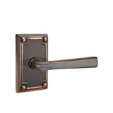Emtek - Passage, Arts and Crafts Rectangular Rosette, Arts and Crafts Lever, RH, US10B - Oil Rubbed Bronze