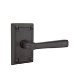 Emtek - Privacy, Arts and Crafts Rectangular Rosette, Arts and Crafts Lever, RH, US19 - Flat Black