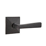 Emtek - Passage, Hammered Rosette, Hammered Lever, LH, US19 - Flat Black