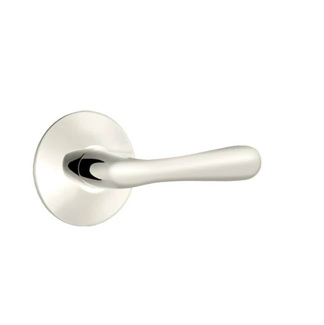 Emtek - Privacy, Modern Rosette, Basel Lever, RH, US14 - Polished Nickel