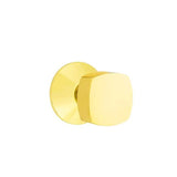 Emtek - Passage, Modern Rosette, Freestone Square Knob, US3NL - Unlacquered Brass