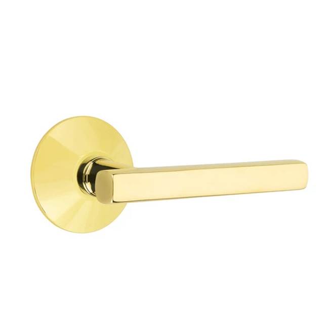 Emtek - Dummy, Modern Rosette, Freestone Lever, US3NL - Unlacquered Brass