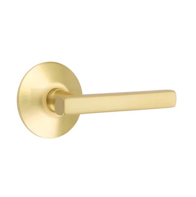 Emtek - Passage, Modern Rosette, Freestone Lever, RH, US4 - Satin Brass