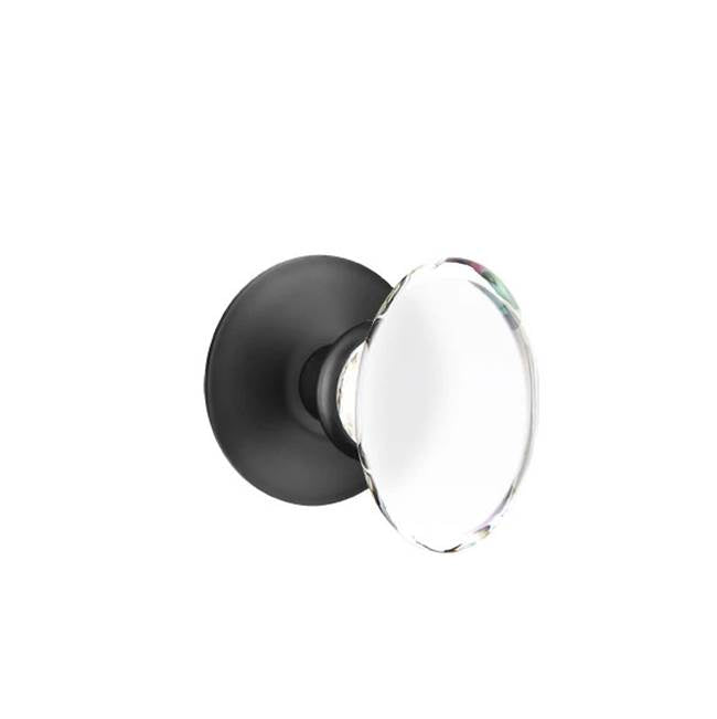 Emtek - Passage, Modern Rosette, Hampton Crystal Knob, US19 - Flat Black