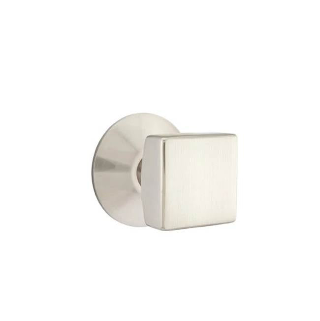 Emtek - Privacy, Modern Rosette, Square Knob, US15 - Satin Nickel