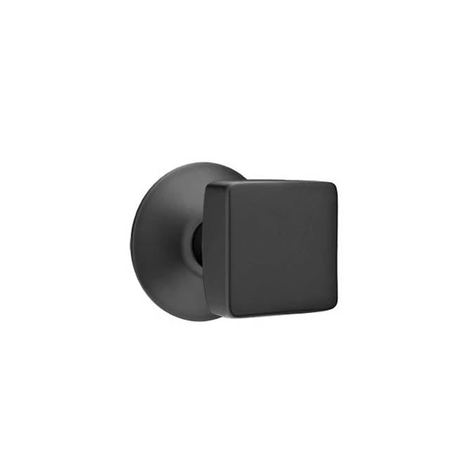 Emtek - Privacy, Modern Rosette, Square Knob, US19 - Flat Black