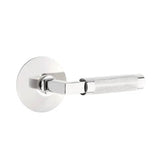 Emtek - Concealed Fastener, Privacy, Modern Rosette US26, L-Square Stem US26, Knurled Handle US26 - Polished Chrome
