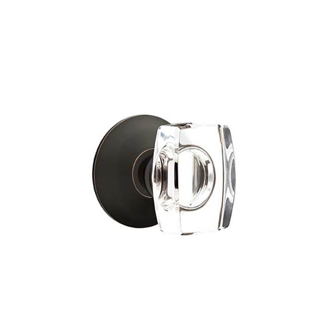 Emtek - Privacy, Modern Rosette, Windsor Crystal Knob, US10B - Oil Rubbed Bronze