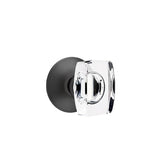 Emtek - Passage, Modern Rosette, Windsor Crystal Knob, US19 - Flat Black