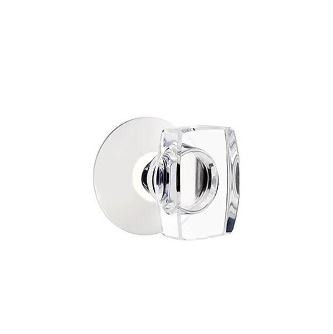 Emtek - Privacy, Modern Rosette, Windsor Crystal Knob, US26 - Polished Chrome