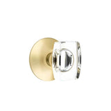Emtek - Privacy, Modern Rosette, Windsor Crystal Knob, US4 - Satin Brass