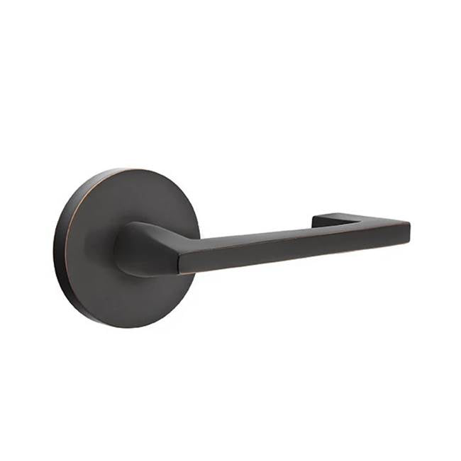 Emtek - Privacy, Disk Rosette, Argos Lever, LH, US10B - Oil Rubbed Bronze