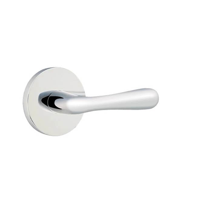 Emtek - Passage, Disk Rosette, Basel Lever, LH, US26 - Polished Chrome