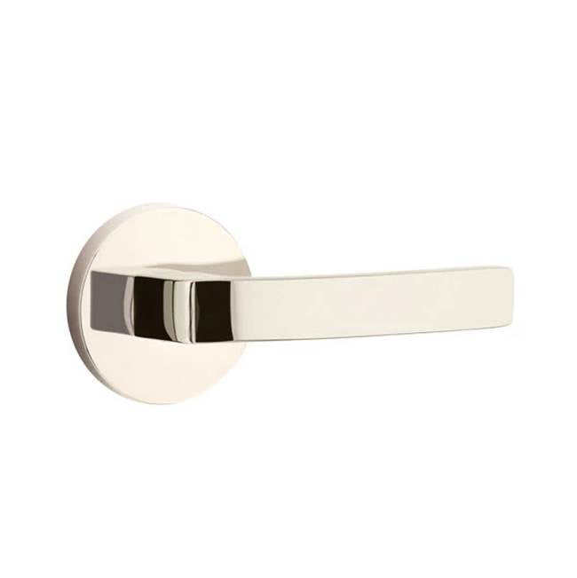 Emtek - Privacy, Disk Rosette, Breslin Lever, RH, US14 - Polished Nickel