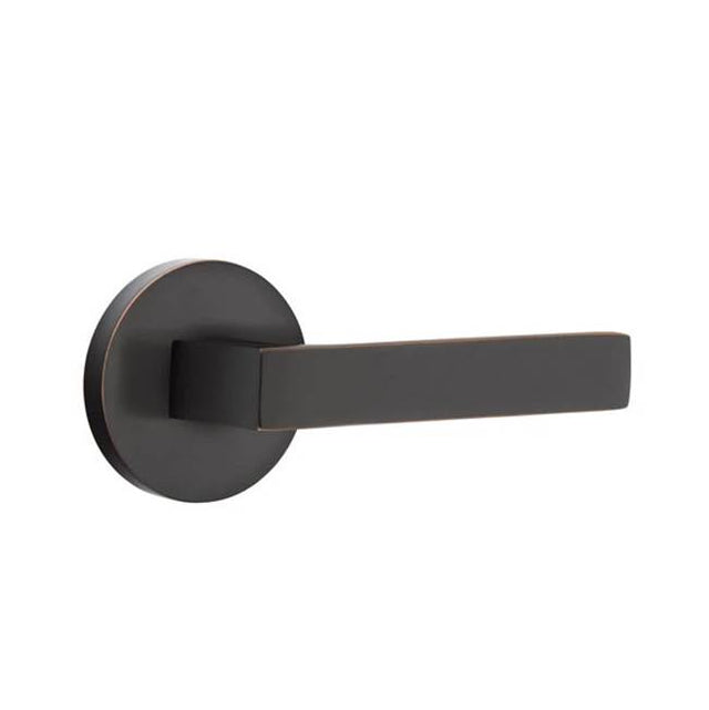 Emtek - Privacy, Disk Rosette, Dumont Lever, LH, US10B - Oil Rubbed Bronze