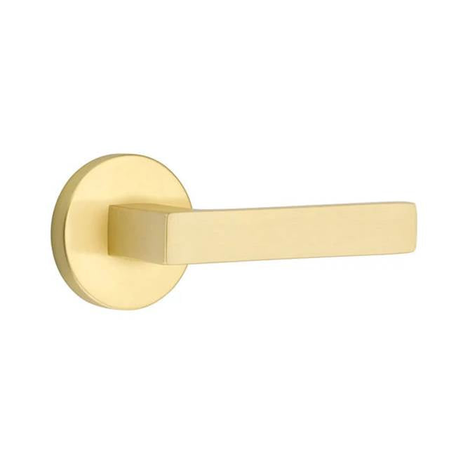 Emtek - Privacy, Disk Rosette, Dumont Lever, RH, US4 - Satin Brass