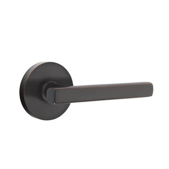 Emtek - Privacy, Disk Rosette, Freestone Lever, RH, US10B - Oil Rubbed Bronze