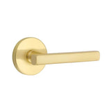 Emtek - Privacy, Disk Rosette, Freestone Lever, LH, US4 - Satin Brass