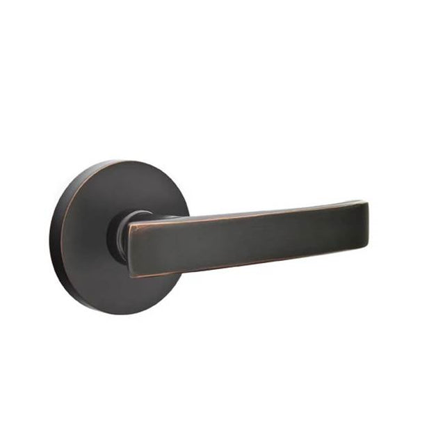 Emtek - Concealed, Privacy, Disk Rosette, Geneva Lever, US10B - Oil Rubbed Bronze