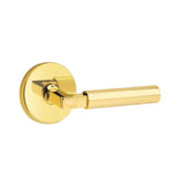 Emtek - Passage, Disk Rosette, Hercules Lever, LH, US3NL - Unlacquered Brass