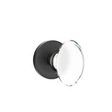 Emtek - Privacy, Disk Rosette, Hampton Crystal Knob, US19 - Flat Black