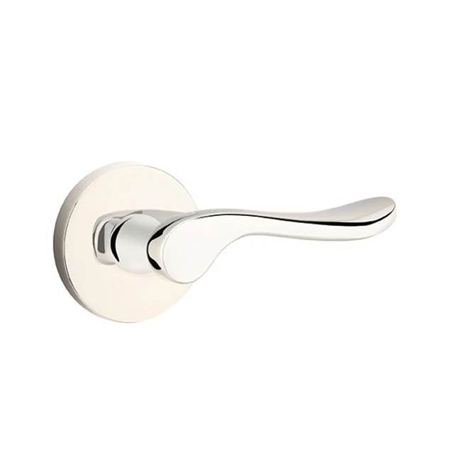 Emtek - Privacy, Disk Rosette, Luzern Lever, LH, US14 - Polished Nickel