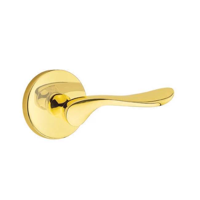 Emtek - Privacy, Disk Rosette, Luzern Lever, LH, US3NL - Unlacquered Brass