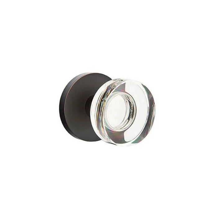 Emtek - Privacy, Disk Rosette, Modern Disc Crystal Knob, US10B - Oil Rubbed Bronze