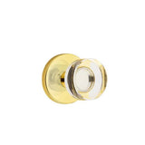 Emtek - Dummy, Disk Rosette, Modern Disc Crystal Knob, US3NL - Unlacquered Brass