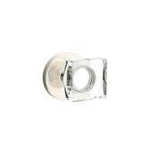 Emtek - Privacy, Disk Rosette, Modern Square Crystal Knob, US14 - Polished Nickel
