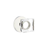 Emtek - Privacy, Disk Rosette, Modern Square Crystal Knob, US26 - Polished Chrome