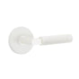 Emtek - Select Privacy, Disk Rosette MW, L-Square Stem MW, Knurled Handle MW RH - Matte White
