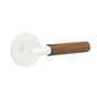 Emtek - Select Dummy, Disk Rosette Matte White, T-Bar Stem Matte White, Dark Walnut Handle - Matte White
