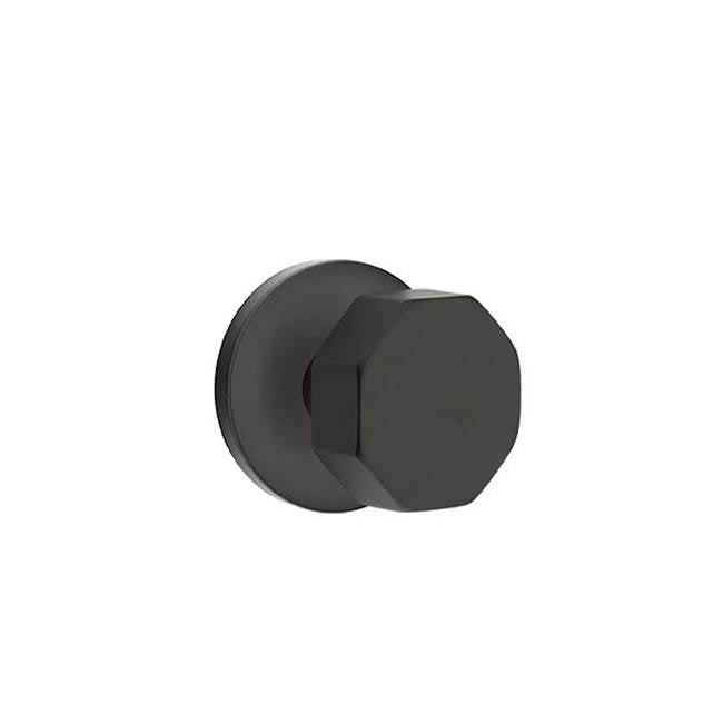 Emtek - Privacy, Disk Rosette, Octagon Knob, US19 - Flat Black