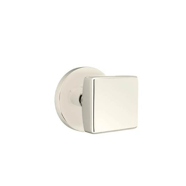 Emtek - Passage, Disk Rosette, Square Knob, US14 - Polished Nickel