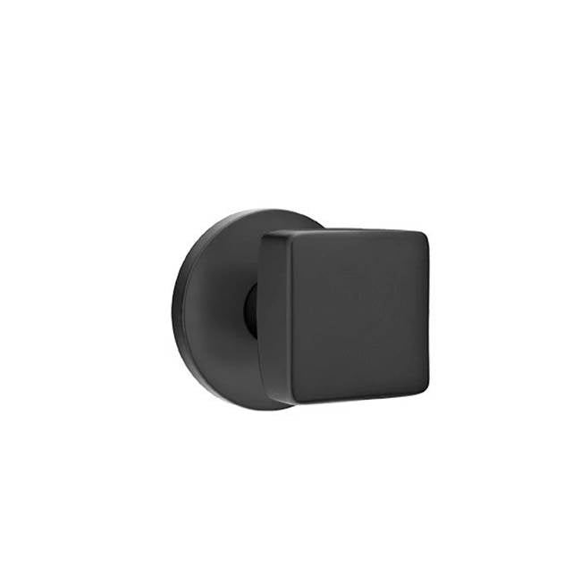 Emtek - Passage, Disk Rosette, Square Knob, US19 - Flat Black